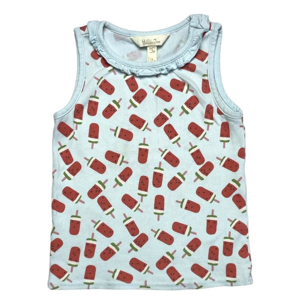 Matilda Jane Popsicle Stand Tank Top Blue Red 4